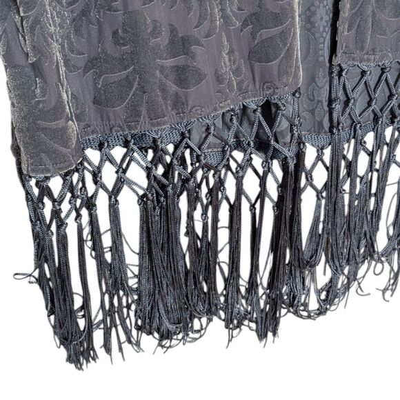 Torrid Sz 1/2 XL Blueish Gray Burnout Fringed Kimono Whimsigoth Witch Fairy SPOT - Picture 9 of 14